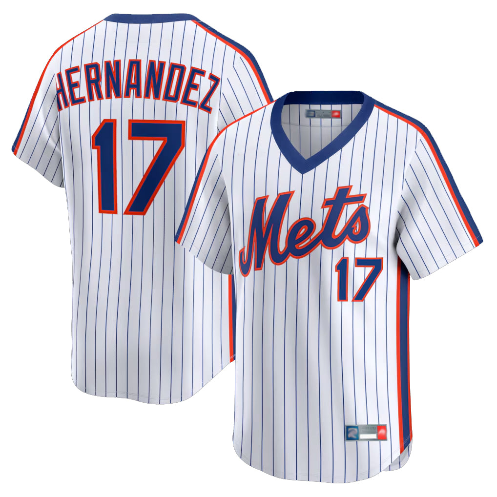 Cooneas NY.Mets #17 Keith Hernandez Player White Cooperstown Collection T-shirt Game Stitched Jerseys