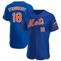 Cooneas NY.Mets #18 Darryl Strawberry Player Royal Limited Elite Home Stitched Jerseys