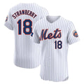 Cooneas NY.Mets #18 Darryl Strawberry Player White Home Limited Elite Stitched Jerseys