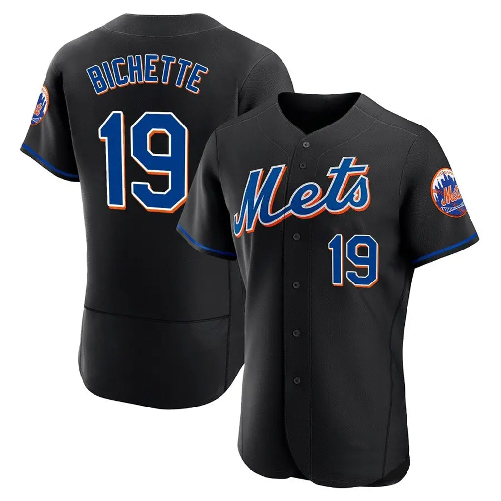 Cooneas NY.Mets #19 Bo Bichette Player Black Replica Home Limited Elite Stitched Jerseys