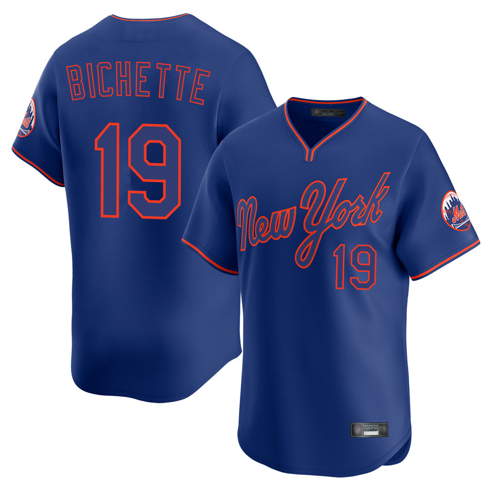 Cooneas NY.Mets #19 Bo Bichette Player Royal T-shirt Home Limited Elite Stitched Jerseys