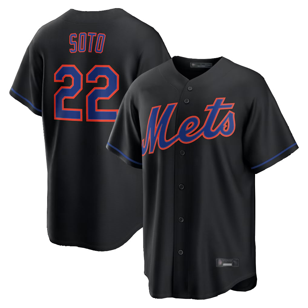 Cooneas NY.Mets #22 Juan Soto Player Black Alternate Home Game Stitched Jerseys