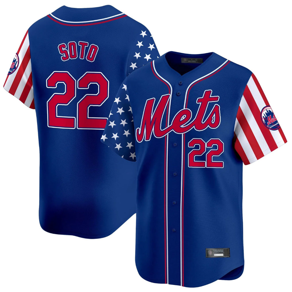 Cooneas NY.Mets #22 Juan Soto Player Royal 2025 Independence Day Vapor Premier Limited  Stitched Jerseys