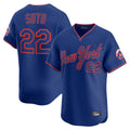 Cooneas NY.Mets #22 Juan Soto Player Royal T-shirt Home Limited Elite Stitched Jerseys