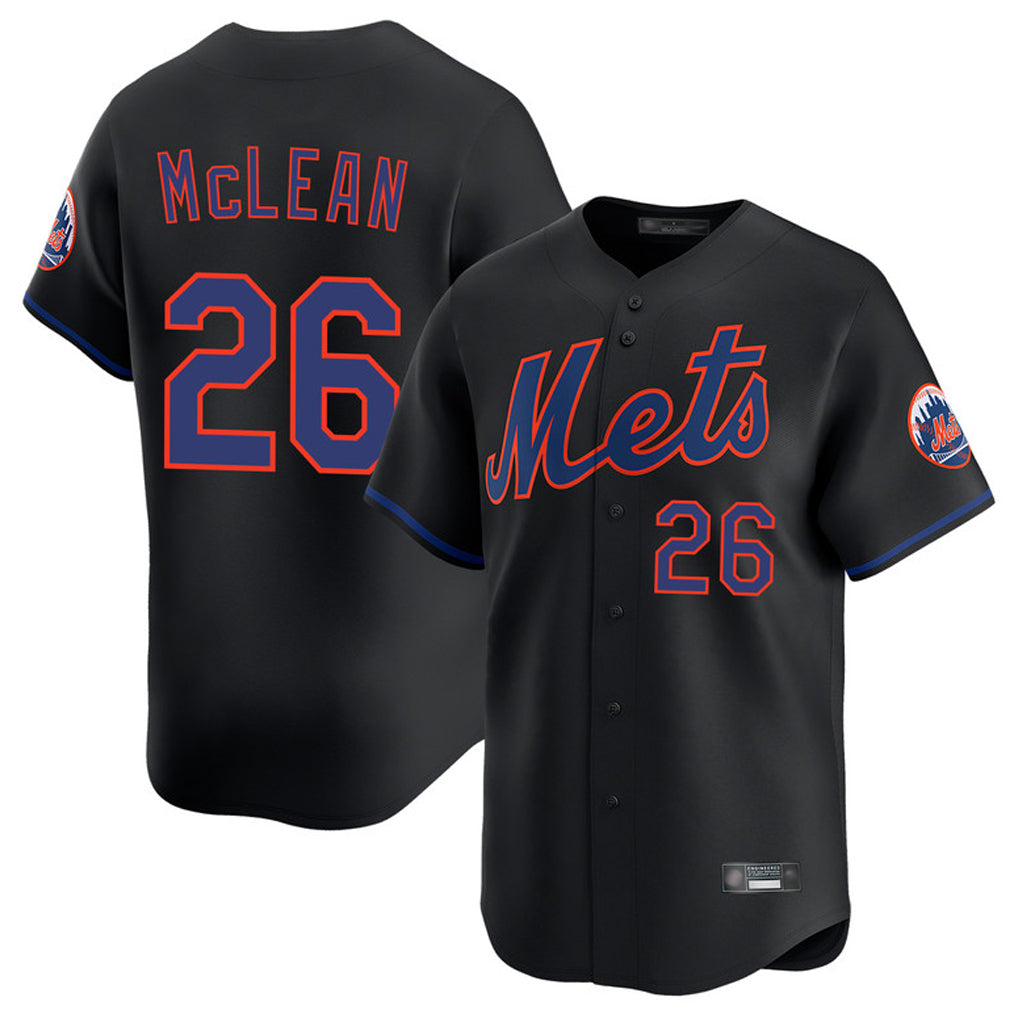Cooneas NY.Mets #26 Nolan McLean Player Black Alternate Home Limited Stitched Jerseys