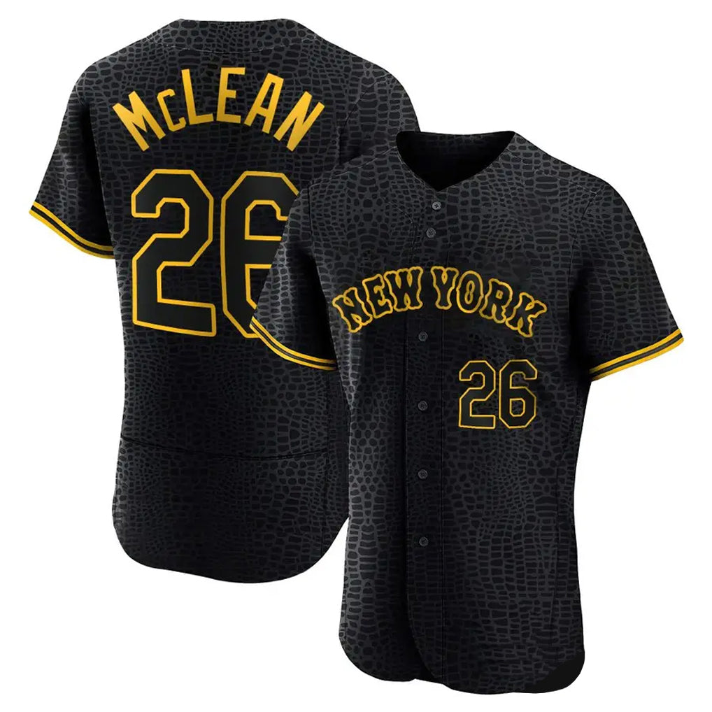 Cooneas NY.Mets #26 Nolan McLean Player Black Snake Skin City Home Game Stitched Jerseys