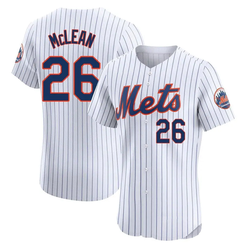 Cooneas NY.Mets #26 Nolan McLean Player White Home Limited Elite Stitched Jerseys