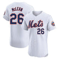 Cooneas NY.Mets #26 Nolan McLean Player White Home Limited Elite Stitched Jerseys