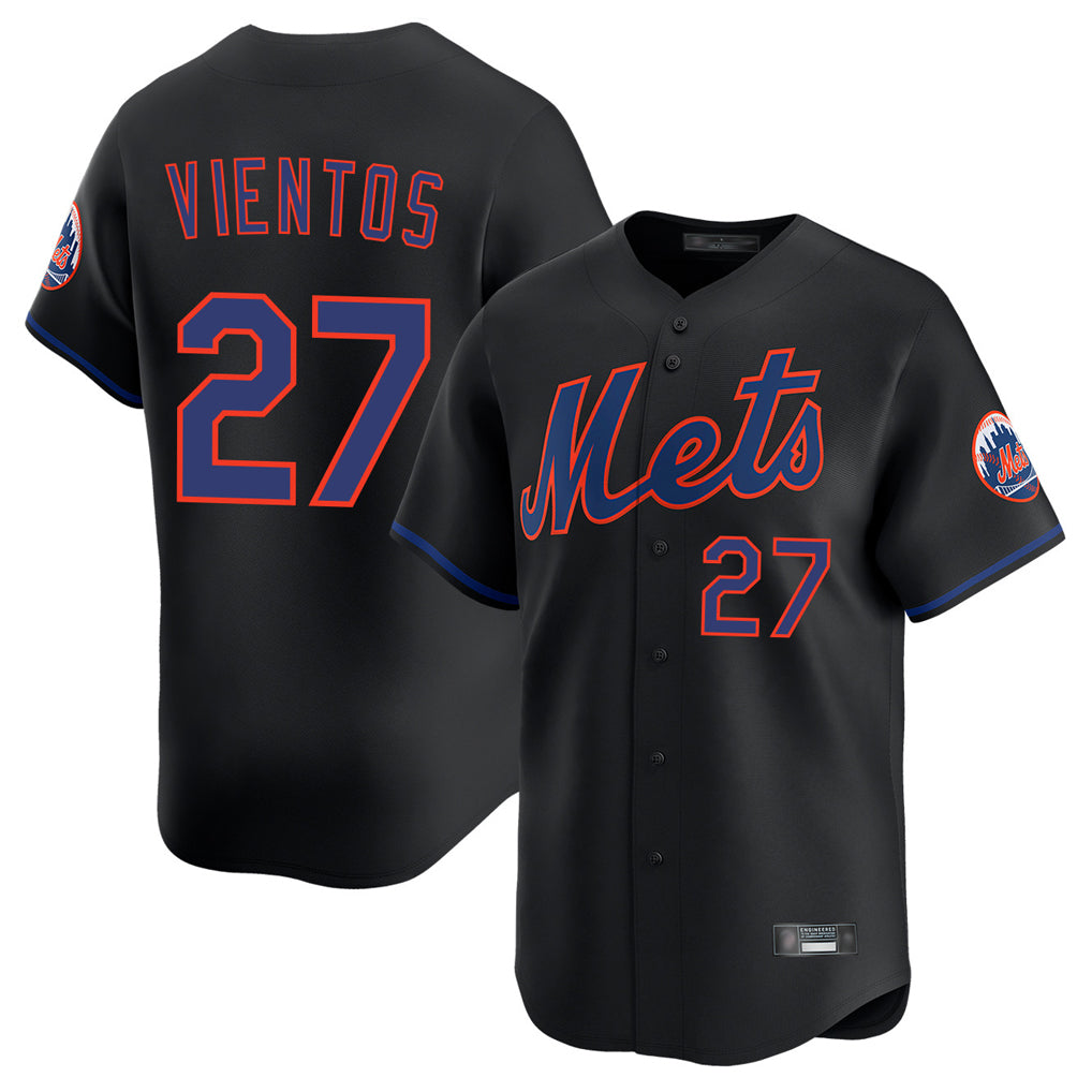 Cooneas NY.Mets #27 Mark Vientos Player Black Alternate Home Limited Stitched Jerseys