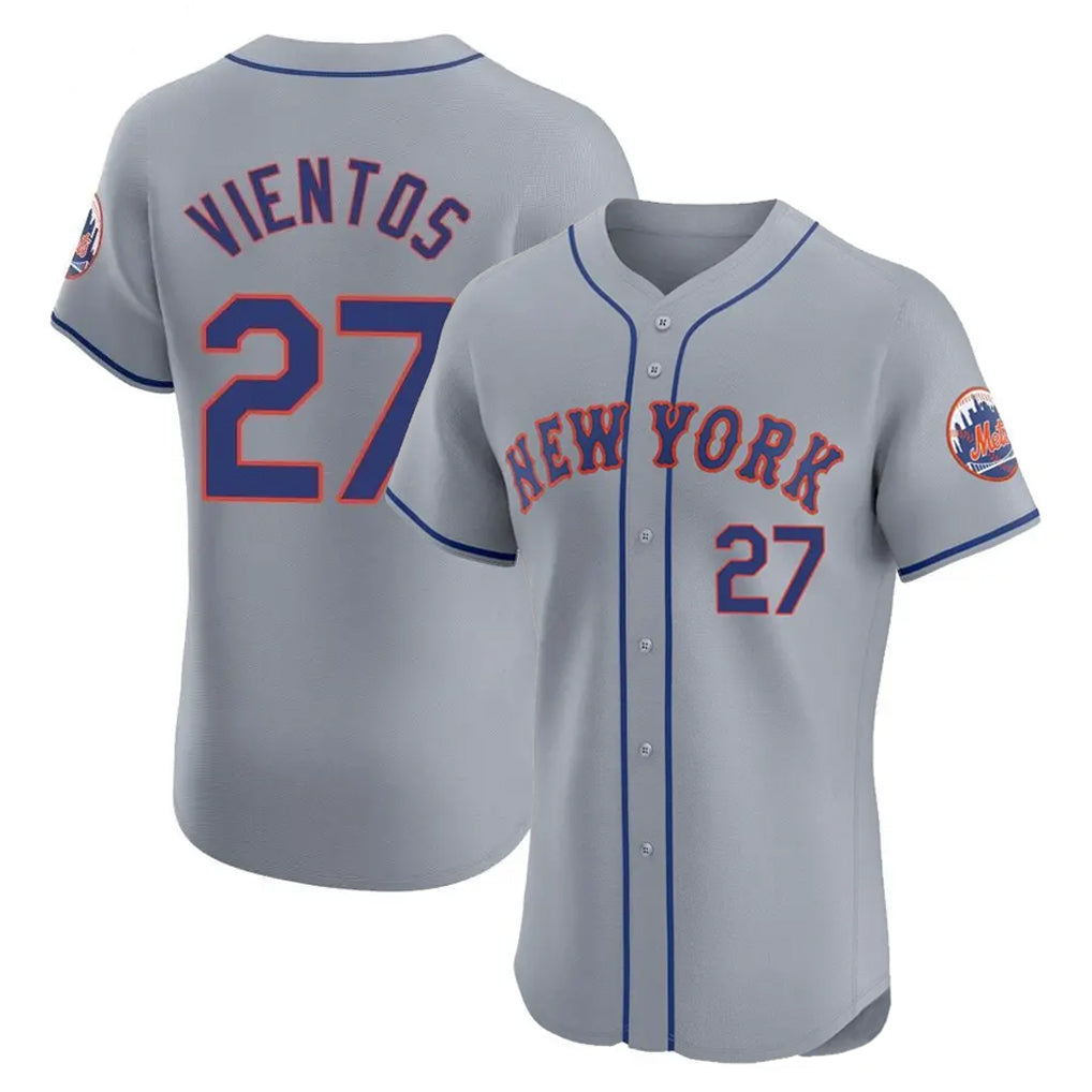 Cooneas NY.Mets #27 Mark Vientos Player Gray Road Limited Elite Home Stitched Jerseys