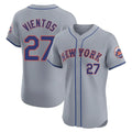 Cooneas NY.Mets #27 Mark Vientos Player Gray Road Limited Elite Home Stitched Jerseys