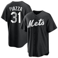 Cooneas NY.Mets #31 Mike Piazza Player Black Home Game Stitched Jerseys