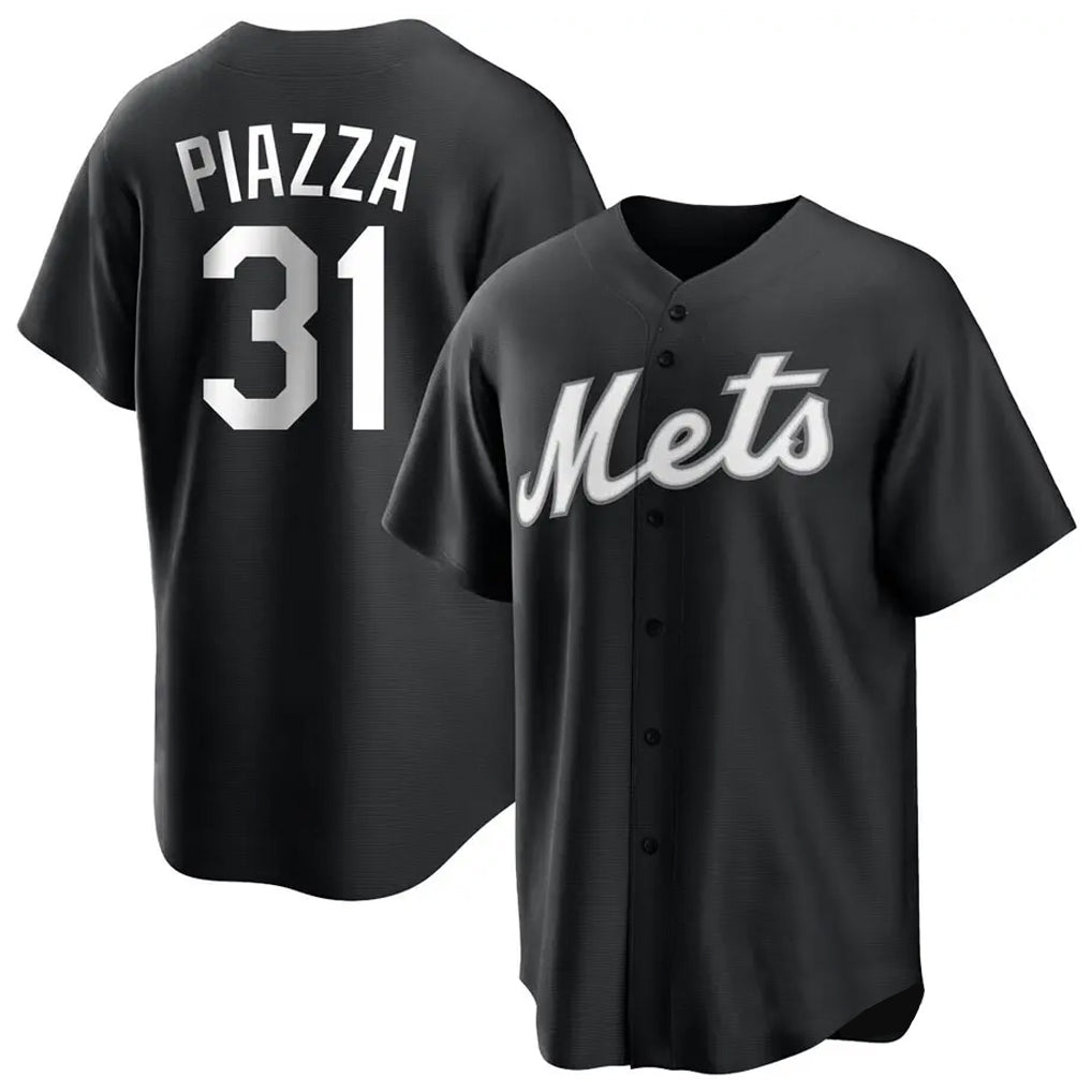 Cooneas NY.Mets #31 Mike Piazza Player Black Home Game Stitched Jerseys