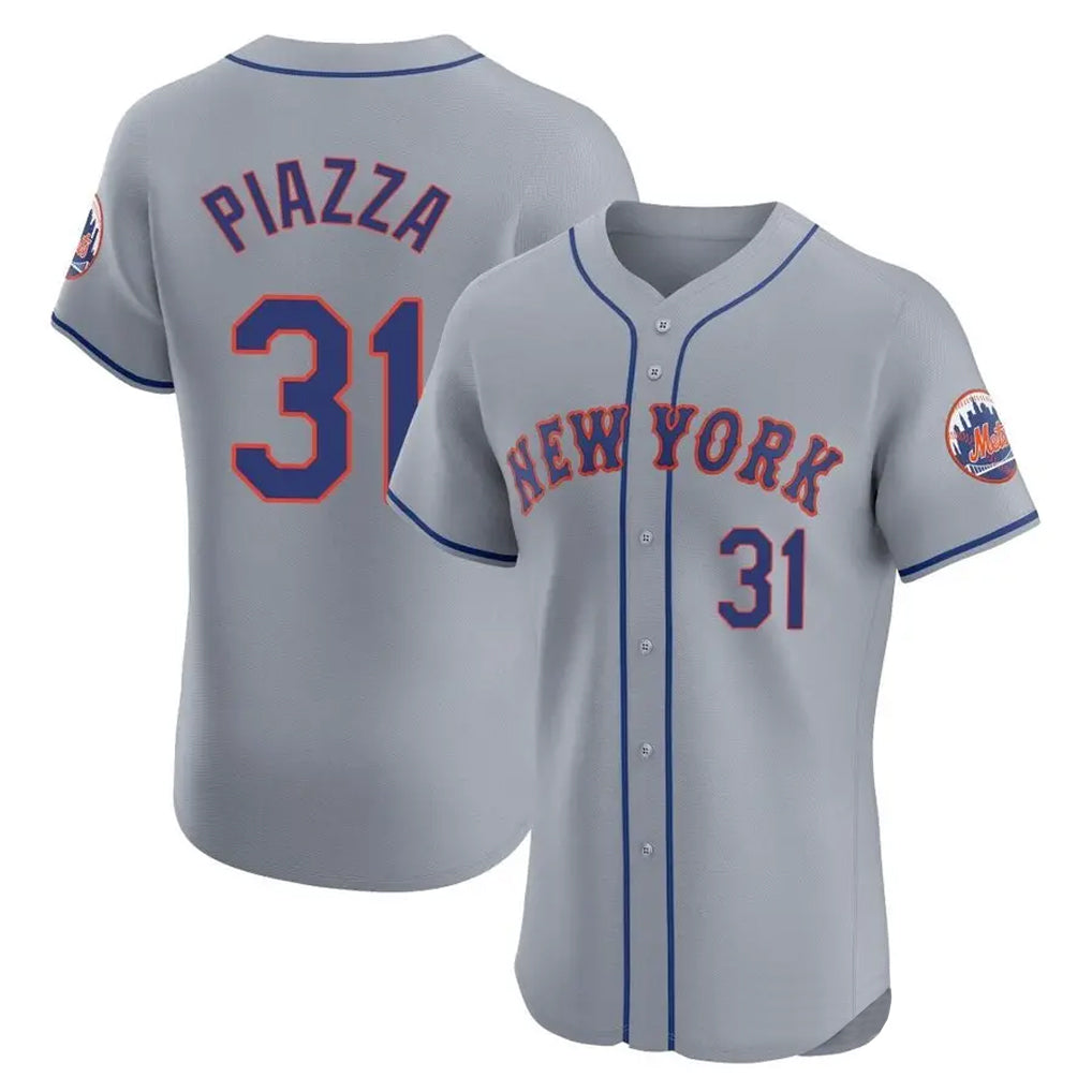 Cooneas NY.Mets #31 Mike Piazza Player Gray Road Limited Elite Home Stitched Jerseys