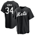 Cooneas NY.Mets #34 Kodai Senga Player Black Home Game Stitched Jerseys