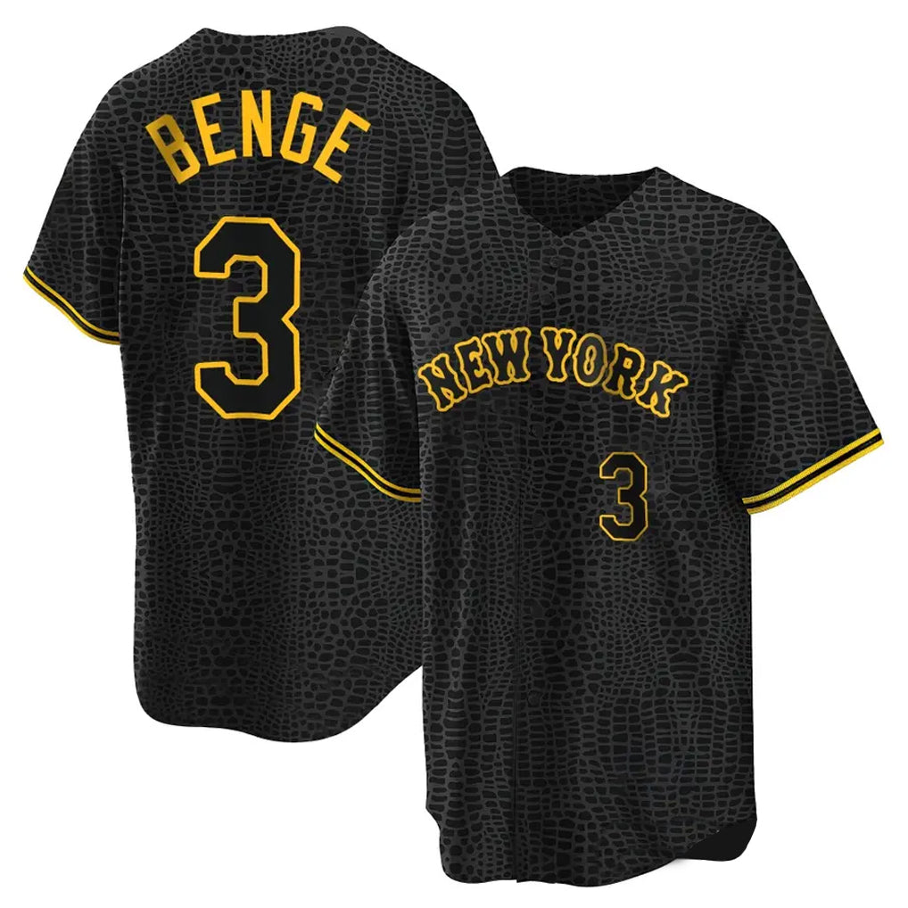 Cooneas NY.Mets #3 Carson Benge Player Black Snake Skin City Home Game Stitched Jerseys