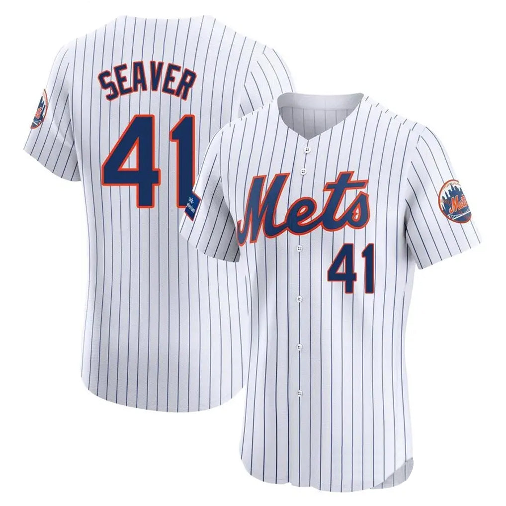 Cooneas NY.Mets #41 Tom Seaver Player White Home Limited Elite Stitched Jerseys