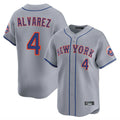 Cooneas NY.Mets #4 Francisco Alvarez Player Gray Road Limited Home Stitched Jerseys