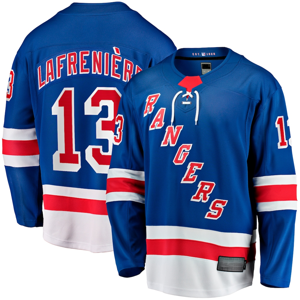 Cooneas NY.Rangers #13 Alexis Lafreniere Blue Home Breakaway Jerseys