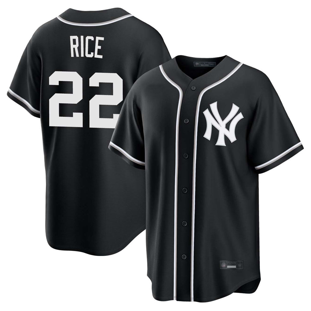Cooneas NY.Yankees #22 Ben Rice Player Black Out Game Home Stitched Jerseys