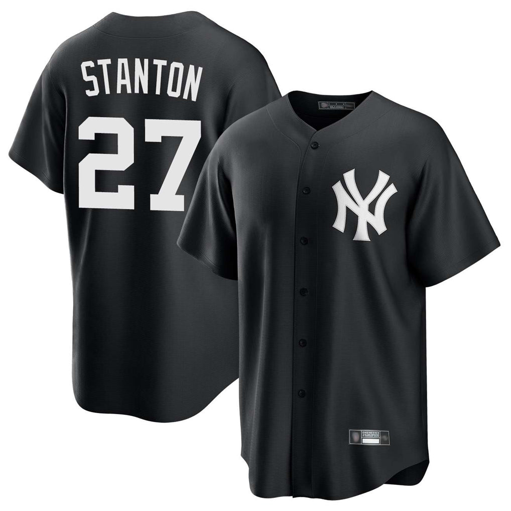 Cooneas NY.Yankees #27 Giancarlo Stanton Player Black Game Stitched Jerseys