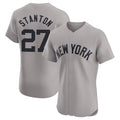 Cooneas NY.Yankees #27 Giancarlo Stanton Player Gray Limited Elite Home Stitched Jerseys