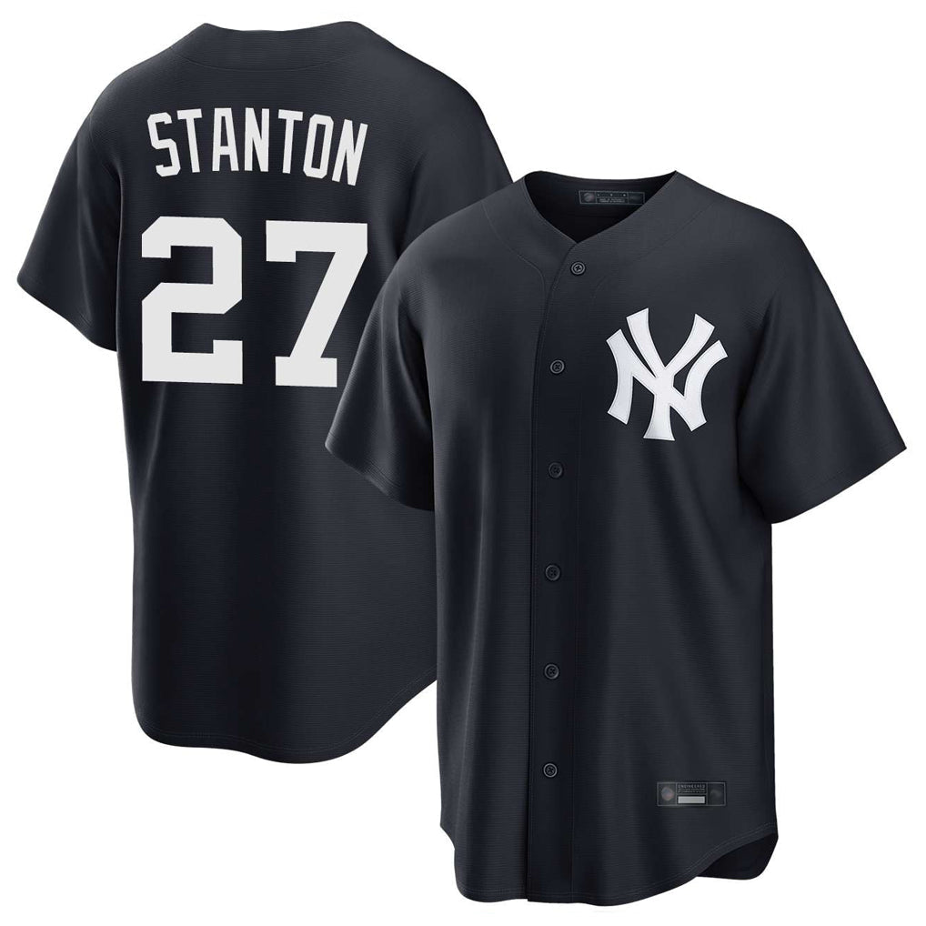 Cooneas NY.Yankees #27 Giancarlo Stanton Player Navy Game Stitched Jerseys