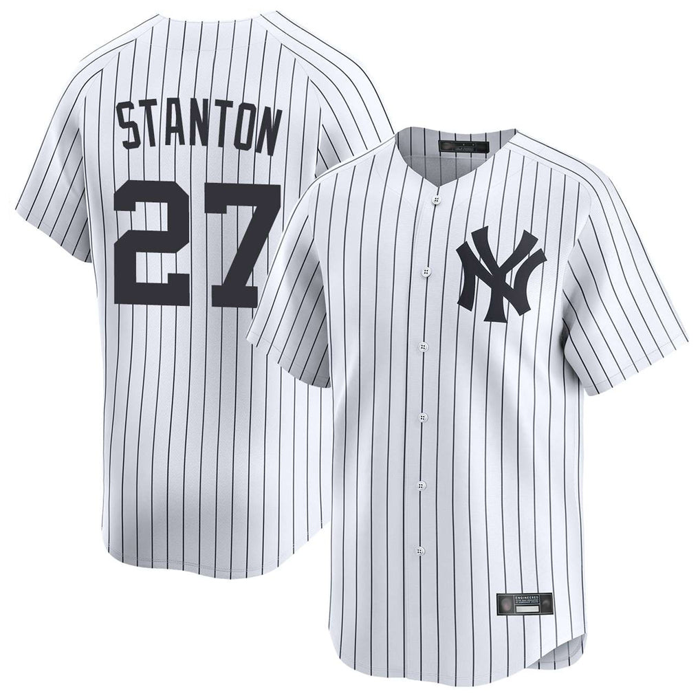Cooneas NY.Yankees #27 Giancarlo Stanton Player White Limited Home Stitched Jerseys