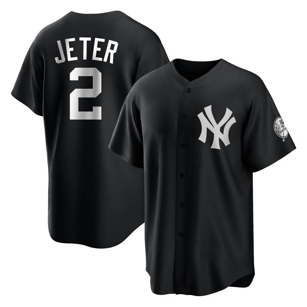 Cooneas NY.Yankees #2 Derek Jeter Player Black Game Stitched Jerseys