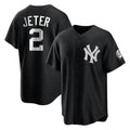 Cooneas NY.Yankees #2 Derek Jeter Player Black Game Stitched Jerseys