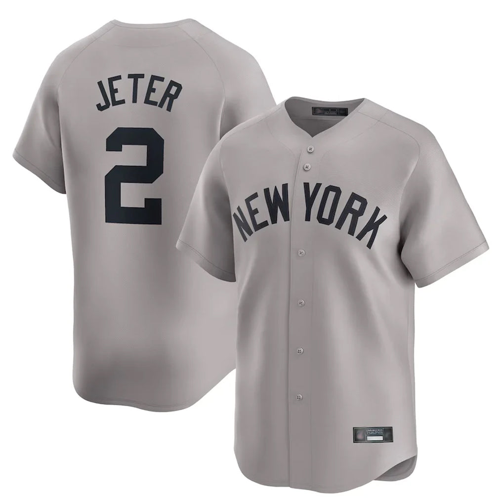 Cooneas NY.Yankees #2 Derek Jeter Player Gray Limited Home Stitched Jerseys