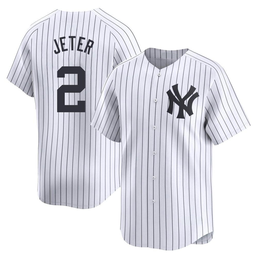 Cooneas NY.Yankees #2 Derek Jeter Player White Limited Home Stitched Jerseys