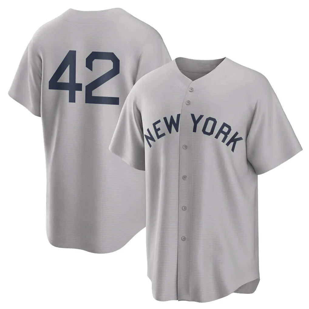 Cooneas NY.Yankees #42 Mariano Rivera Player Gray Field of Dreams Game Stitched Jerseys