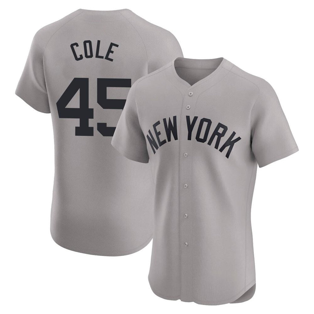 Cooneas NY.Yankees #45 Gerrit Cole Player Gray Limited Elite Home Stitched Jerseys