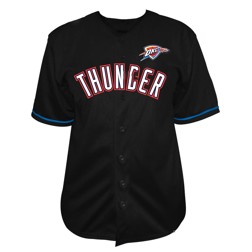 Cooneas OC.Thunder Black Big & Tall Pop Full-Button Stitched Jerseys