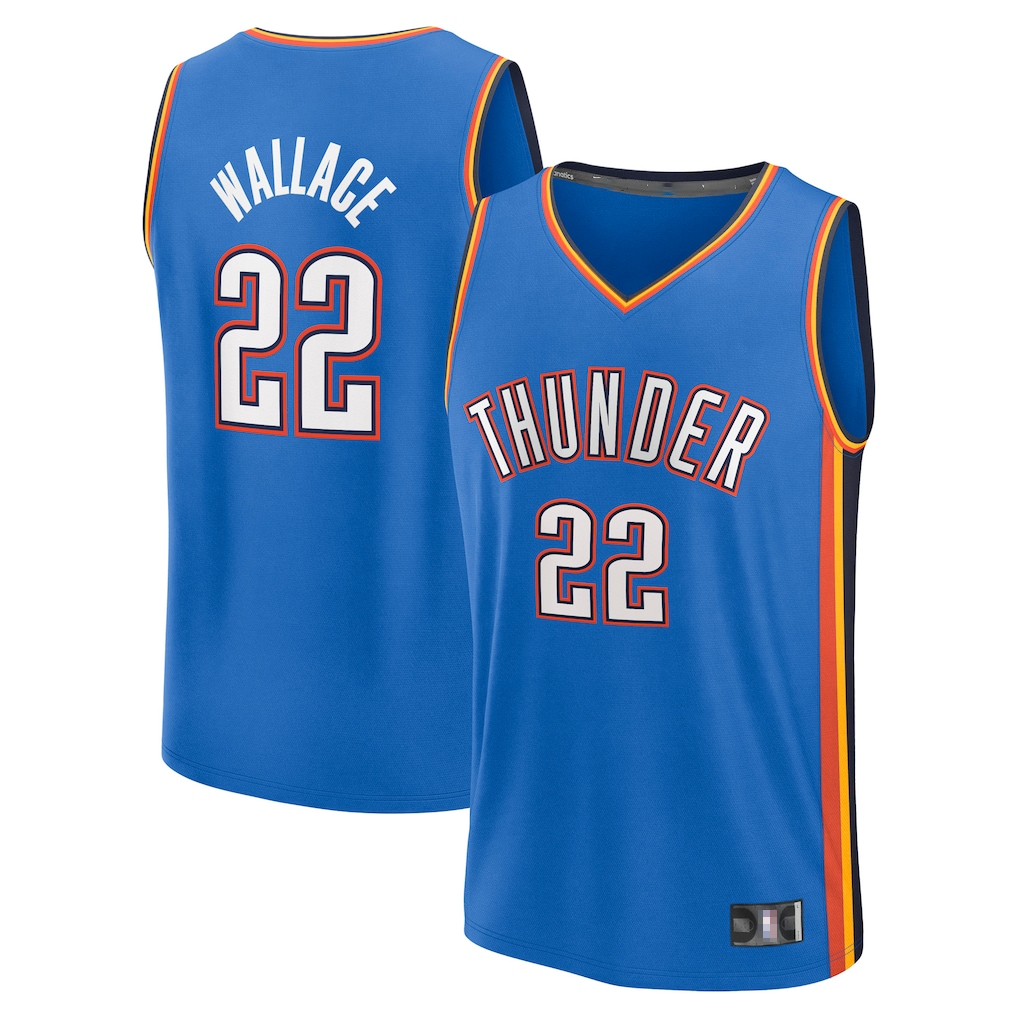 Cooneas OC.Thunder #22 Cason Wallace Blue Fast Break Replica Player Stitched Jerseys - Icon Edition
