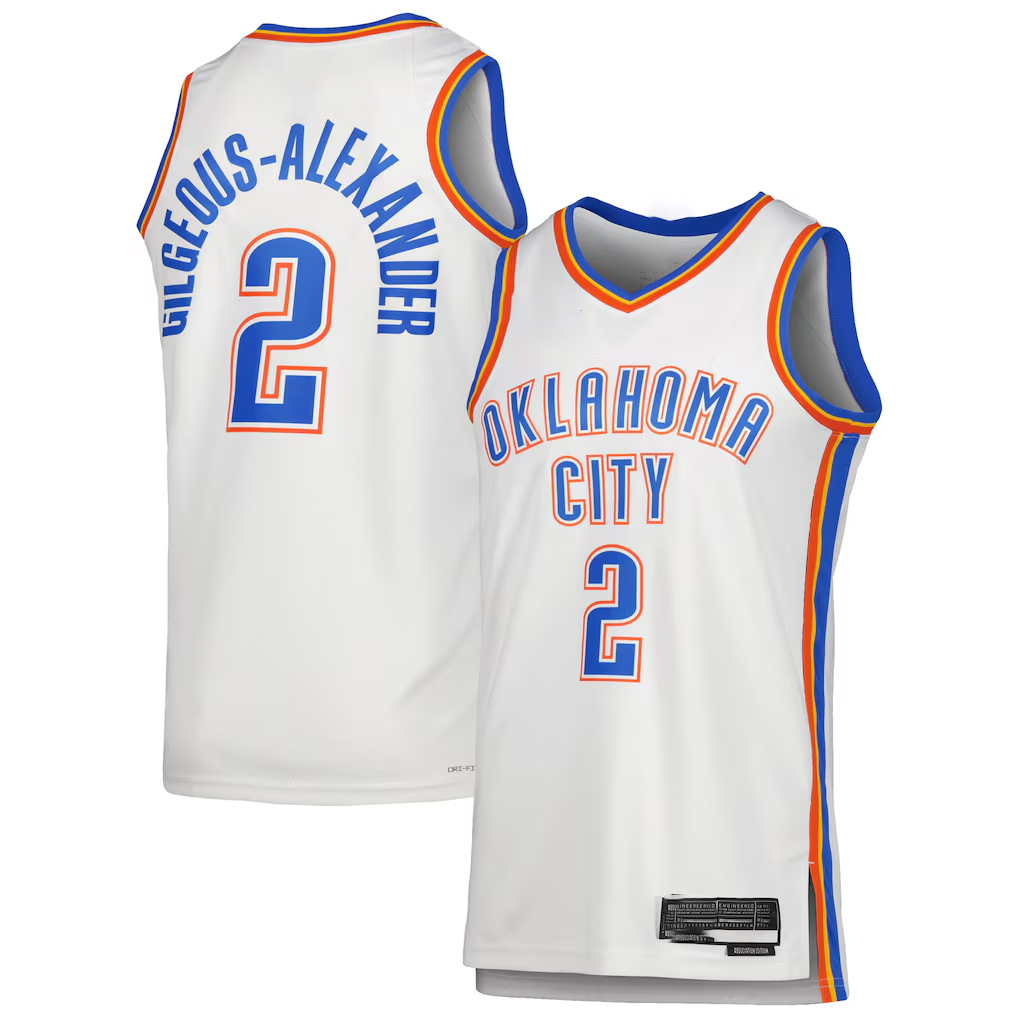 Cooneas OC.Thunder #2 Shai Gilgeous-Alexander White Swingman Stitched Jerseys - Association Edition