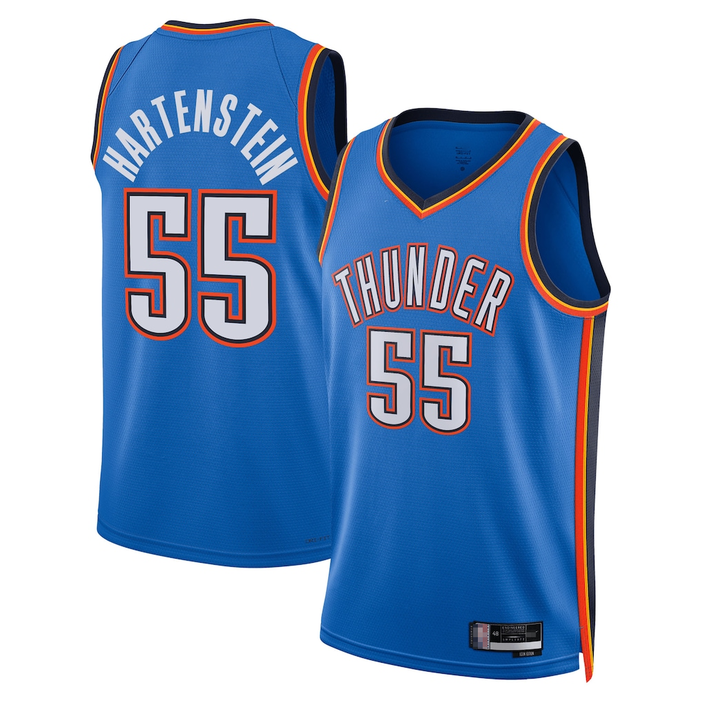Cooneas OC.Thunder #55 Isaiah Hartenstein Blue Swingman Player Stitched Jerseys - Icon Edition