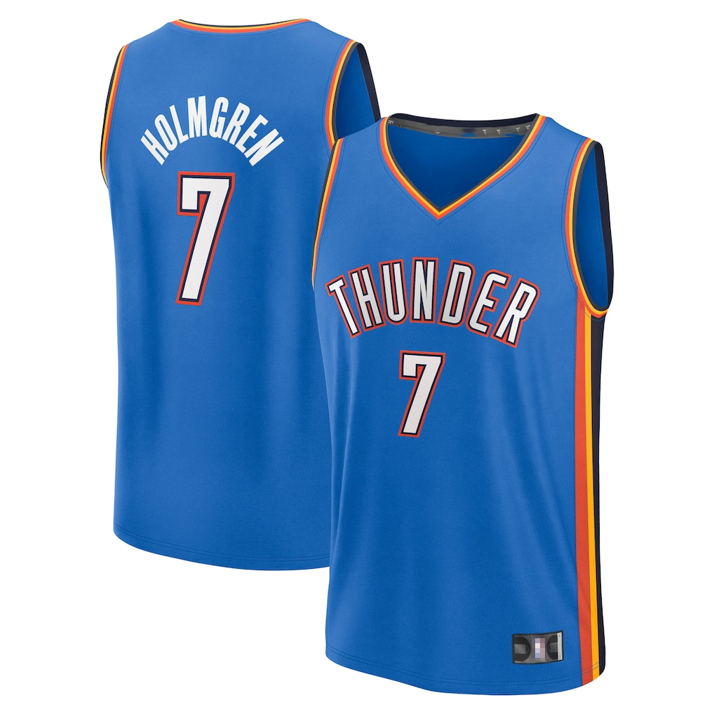Cooneas OC.Thunder #7 Chet Holmgren Blue Fast Break Replica Player Stitched Jerseys - Icon Edition