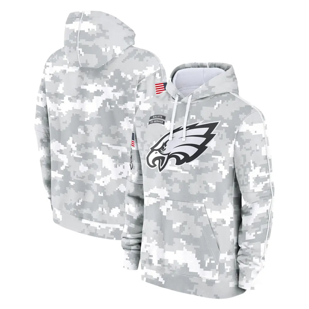 Cooneas P.Eagles Arctic Camo Salute to Service Pullover Hoodies Limited Game Blank Player Stitched Jerseys