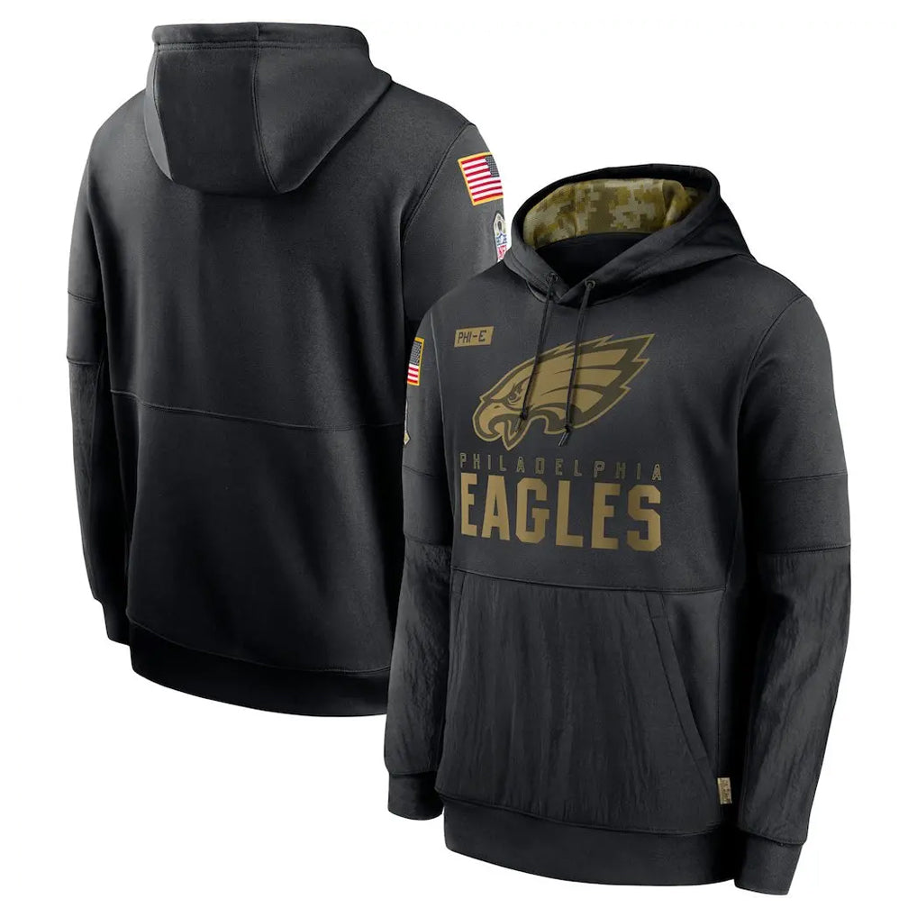 Cooneas P.Eagles Black Salute to Service Hoodies Limited Game Blank Player Stitched Jerseys