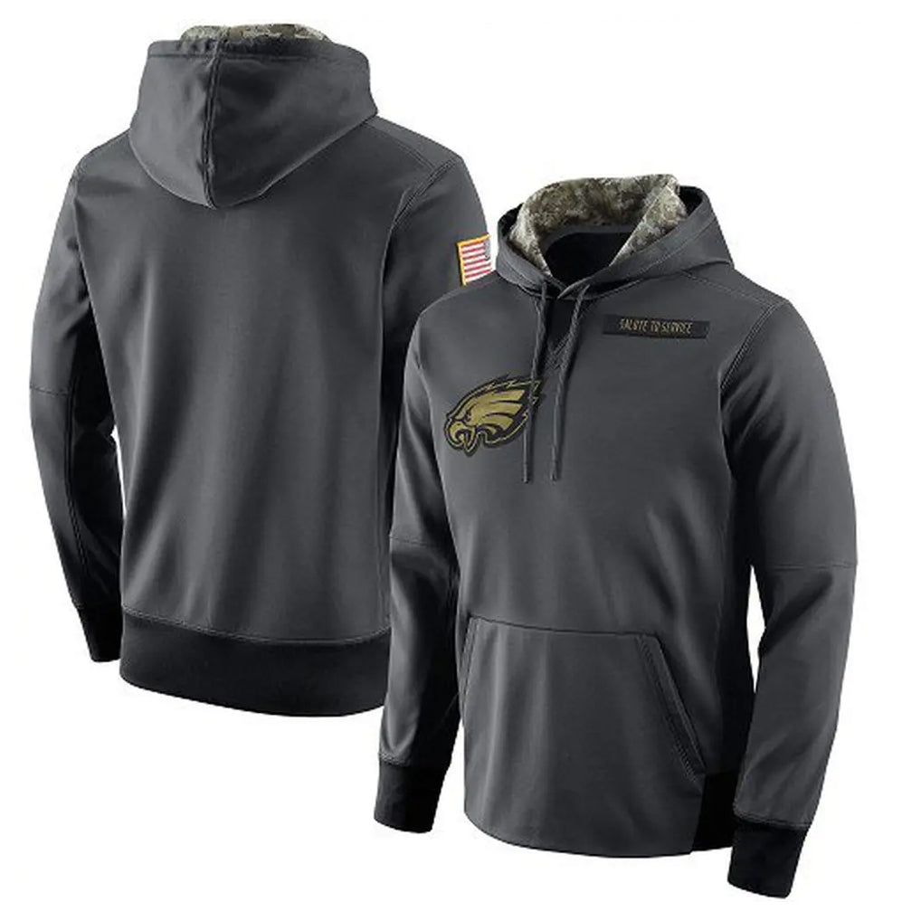 Cooneas P.Eagles Gray Pullover Hoodies Home Game Blank Player Stitched Jerseys