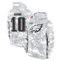 Cooneas P.Eagles #10 Braden Mann Player Arctic Camo Salute to Service Pullover Hoodies Limited Game Stitched Jerseys
