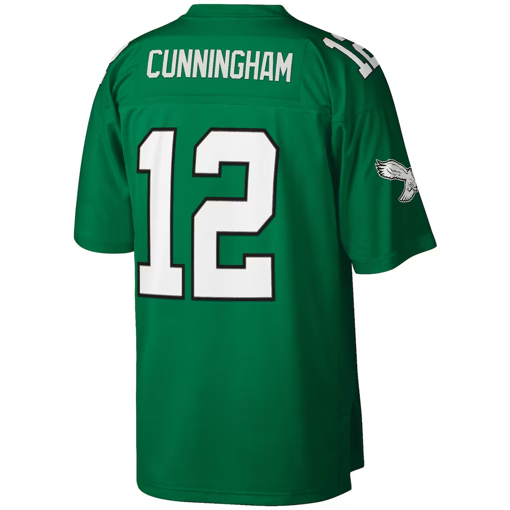 Cooneas P.Eagles #12 Randall Cunningham Mitchell & Ness Kelly Green Legacy Replica Jersey