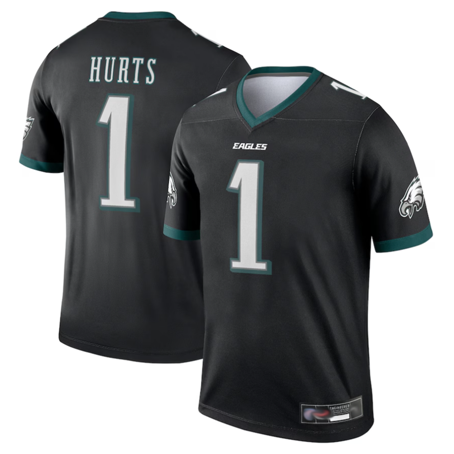 Cooneas P.Eagles #1 Jalen Hurts Player Black Legend Stitched Jerseys