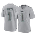 Cooneas P.Eagles #1 Jalen Hurts Player Gray Atmosphere Fashion Home Game Stitched Jerseys