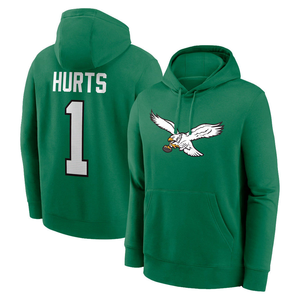 Cooneas P.Eagles #1 Jalen Hurts Player Green Pullover Hoodies Home Game Stitched Jerseys