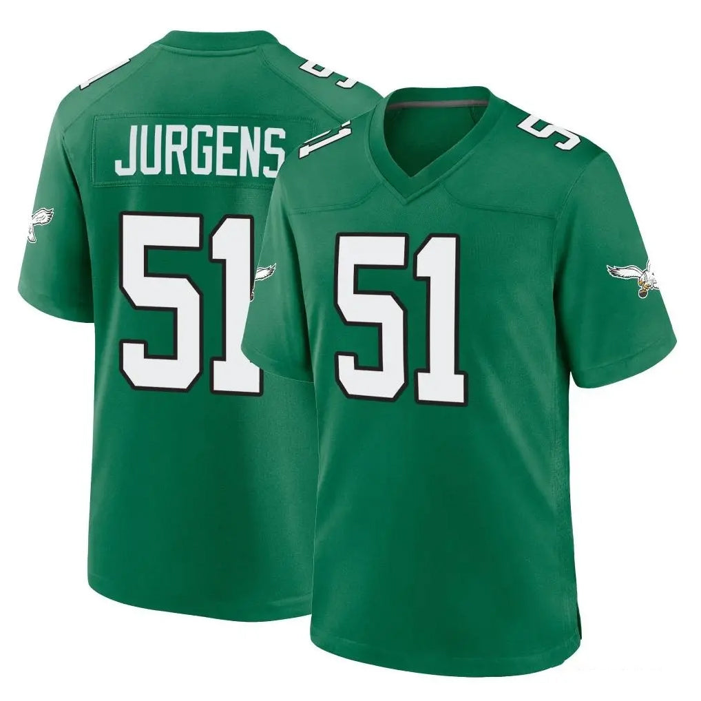 Cooneas P.Eagles #51 Cam Jurgens Player Green Kelly Alternate Home Game Stitched Jerseys
