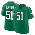 Cooneas P.Eagles #51 Cam Jurgens Player Green Kelly Alternate Home Game Stitched Jerseys