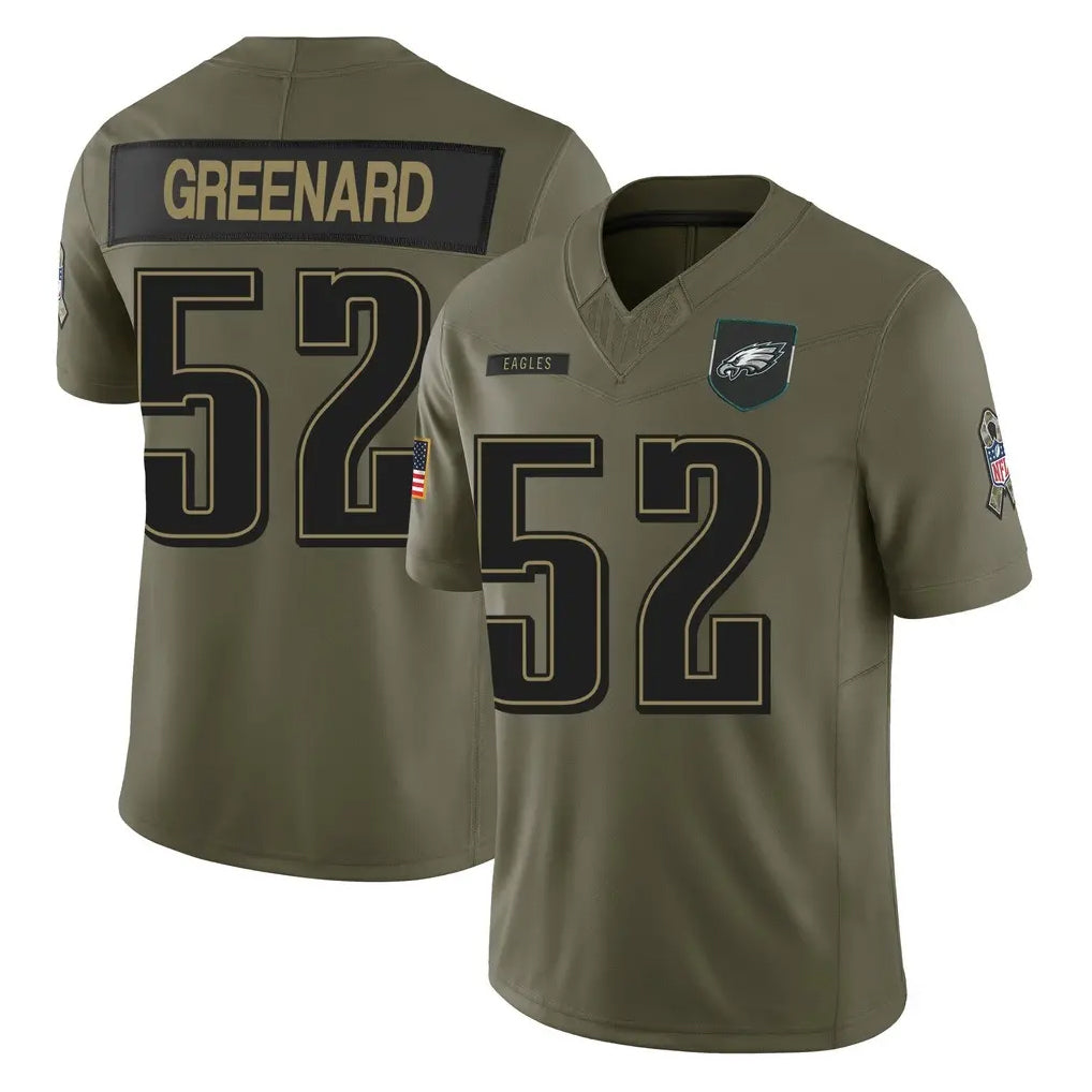 Cooneas P.Eagles #52 Jonathan Greenard Player Olive 2025 Salute To Service Limited Stitched Jerseys